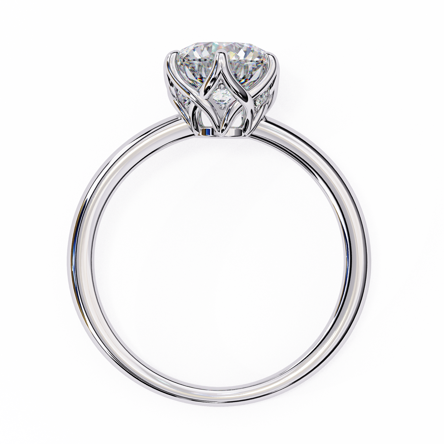 round shape grace lab grown diamond ring