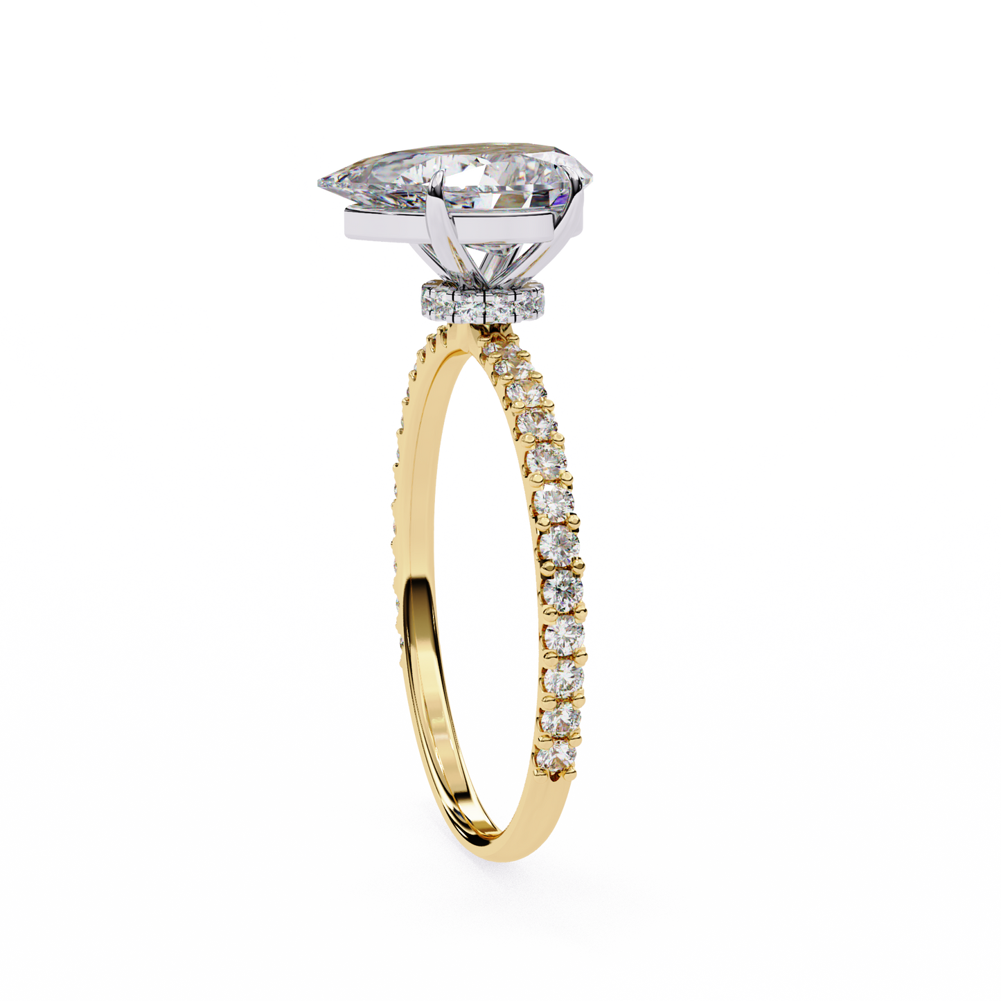 blossom pear shape lab grown diamond ring