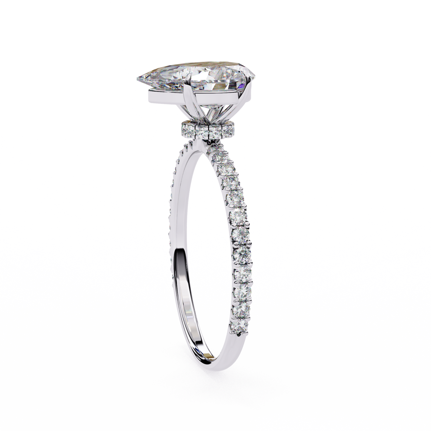blossom pear shape lab grown diamond ring