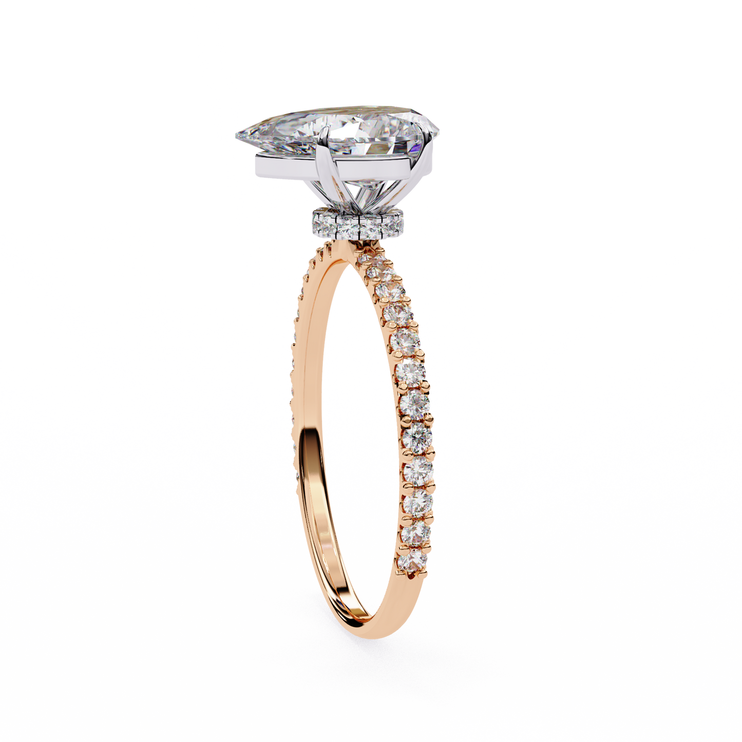 blossom pear shape lab grown diamond ring