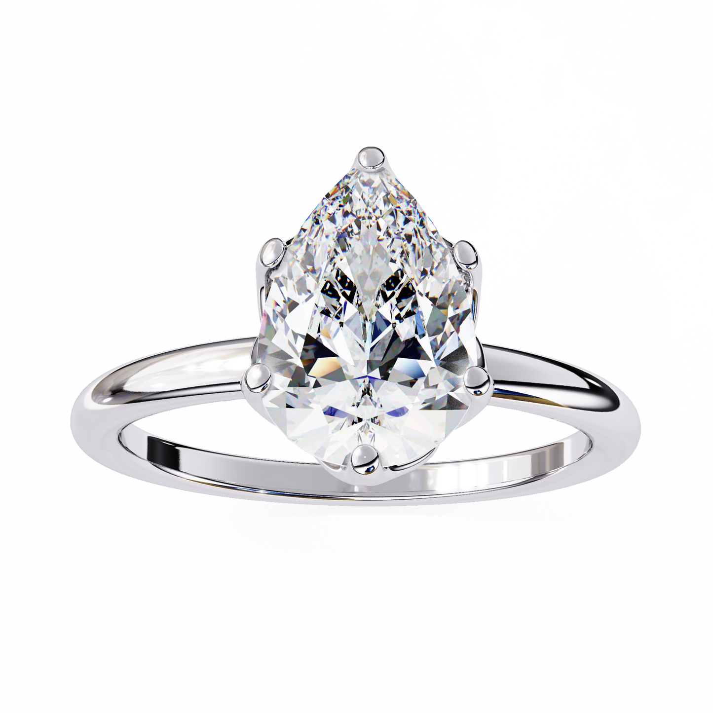 teardrop lab grown diamond ring