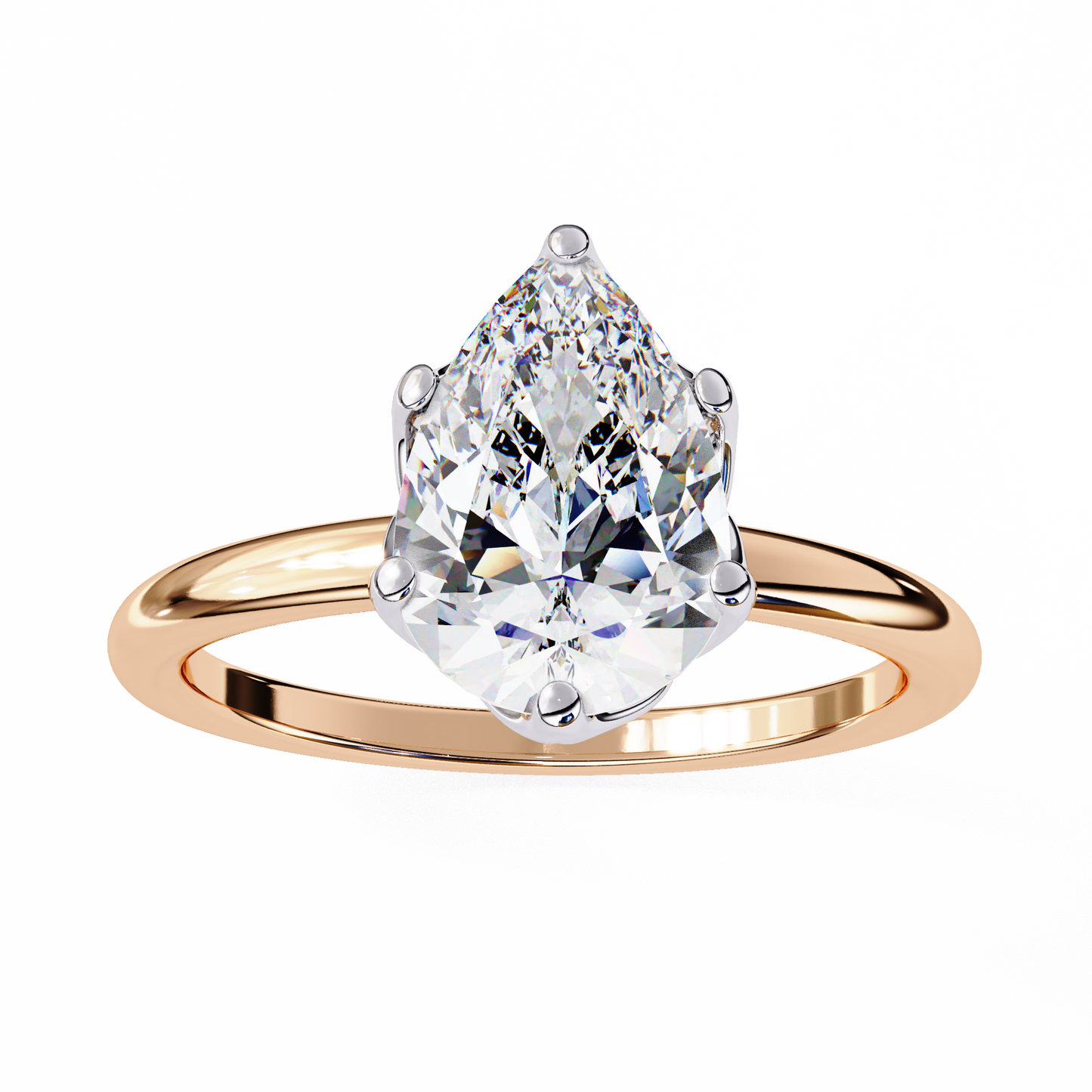 teardrop lab grown diamond ring