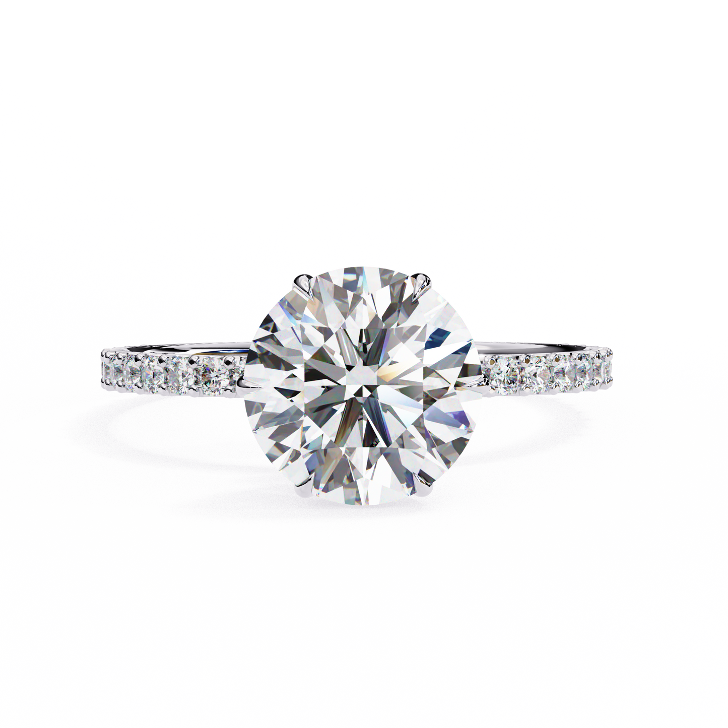 classic round lab grown diamond ring