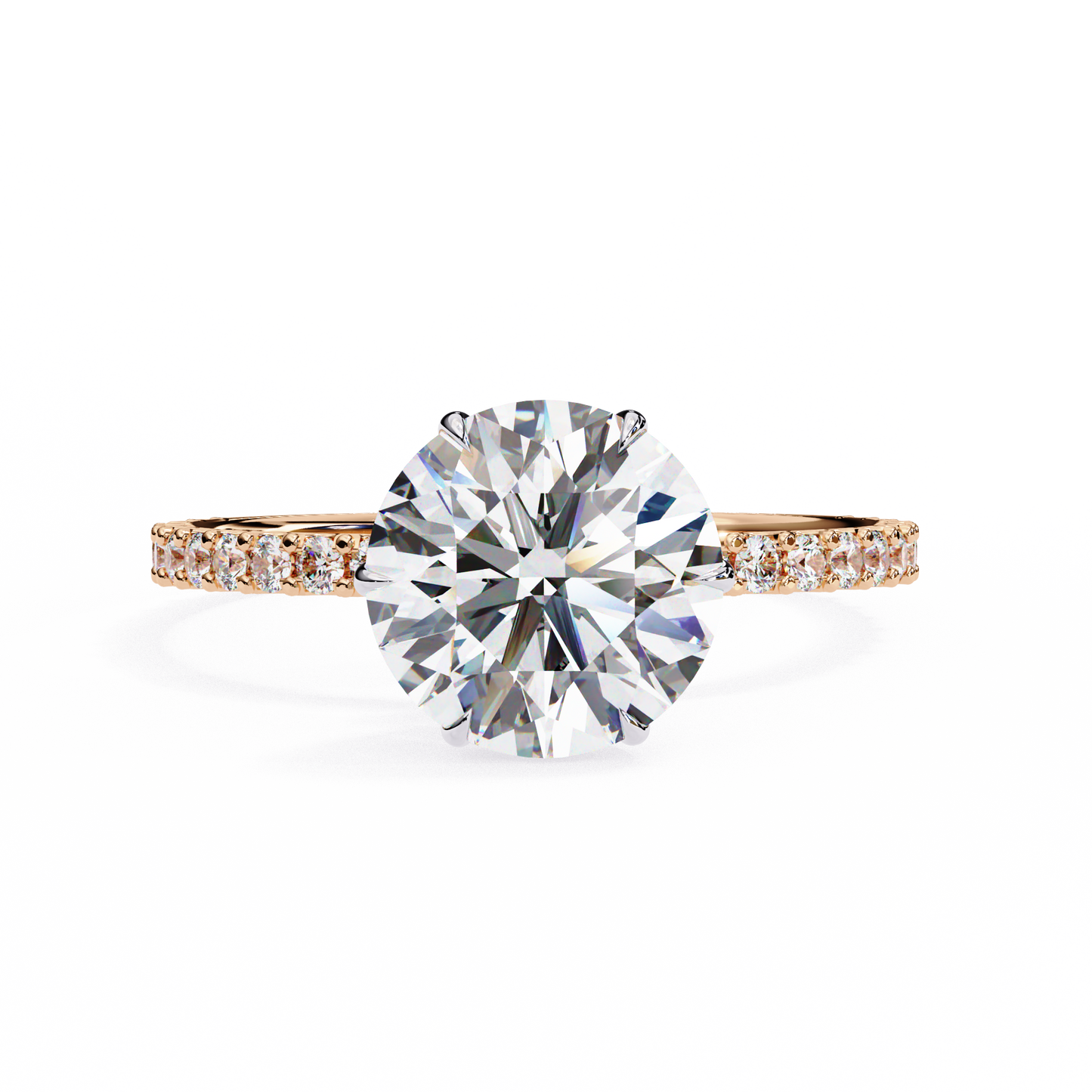 classic round lab grown diamond ring