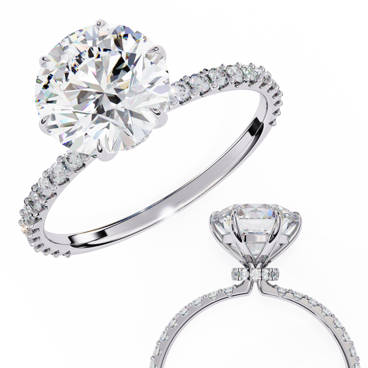 classic round lab grown diamond ring
