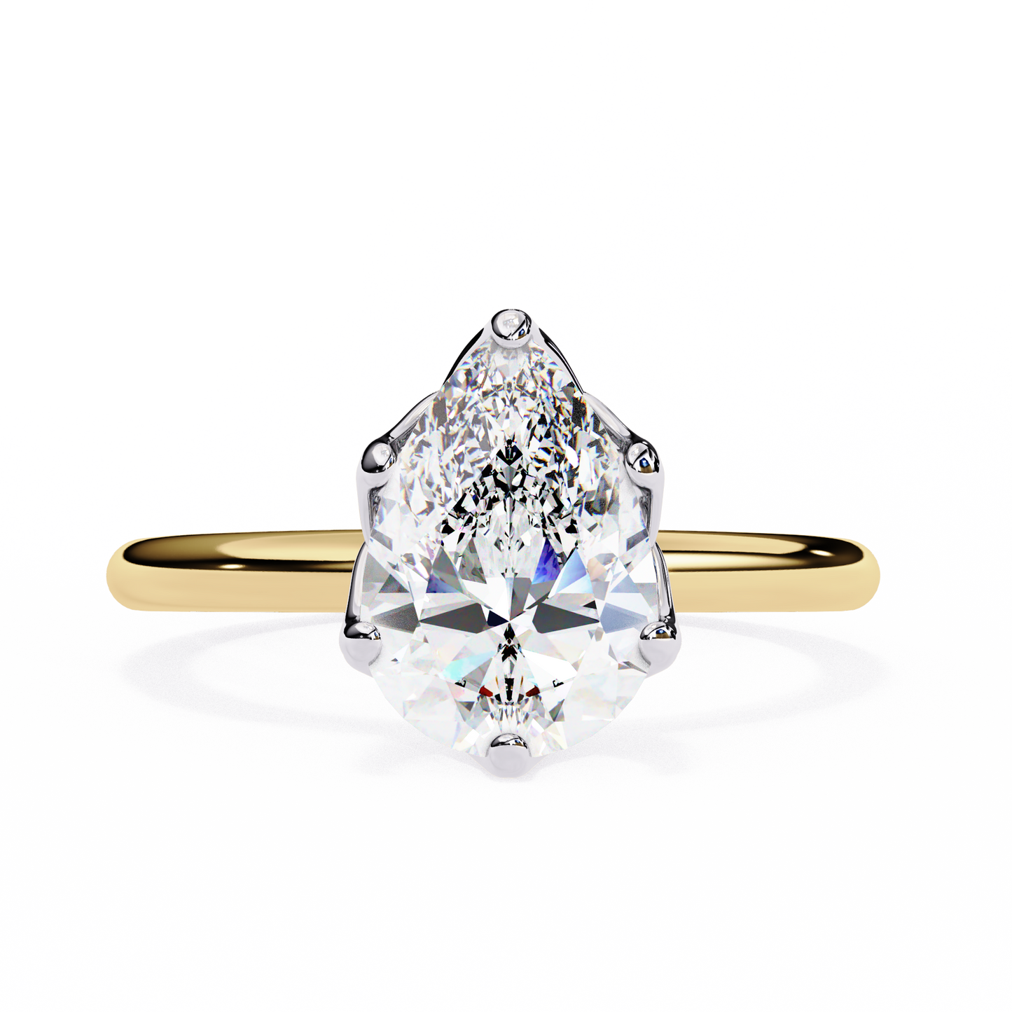 teardrop lab grown diamond ring