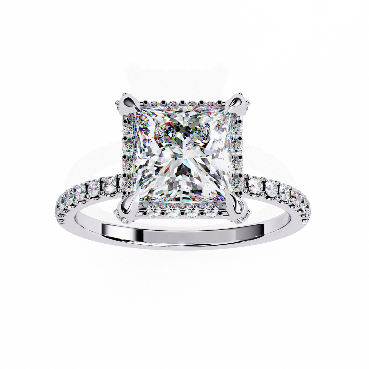 majestic halo lab grown diamond ring