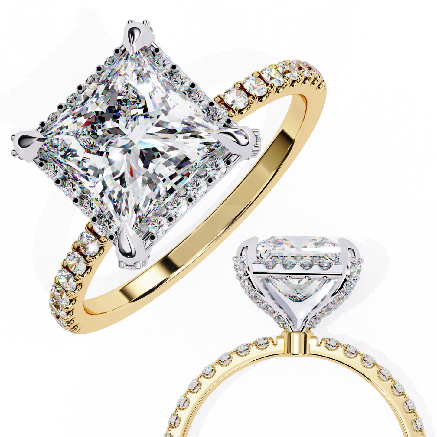 majestic halo lab grown diamond ring