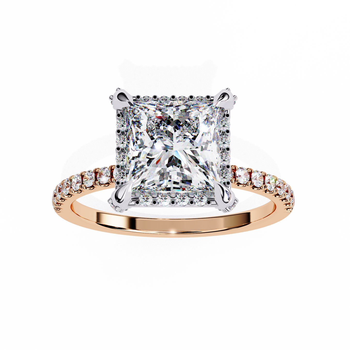 majestic halo lab grown diamond ring