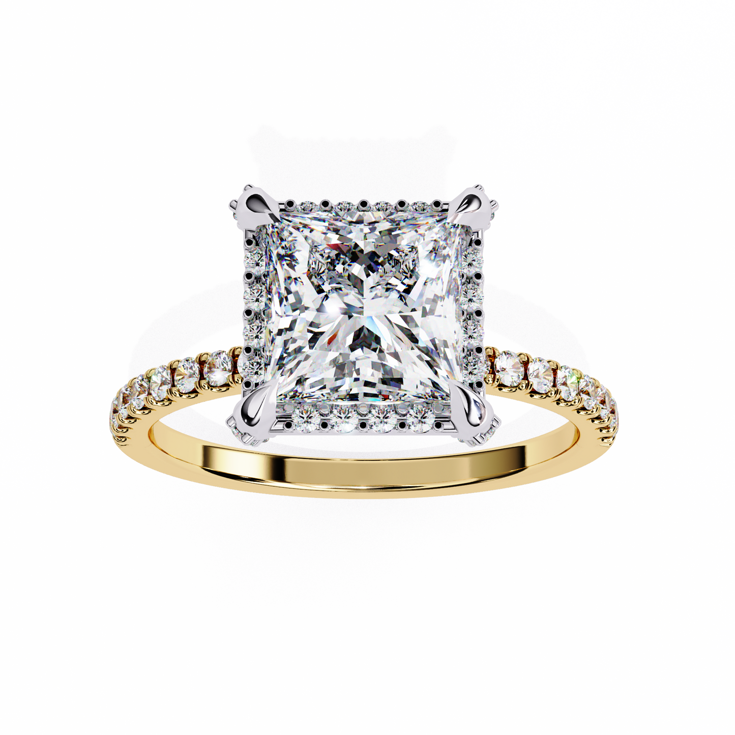 majestic halo lab grown diamond ring
