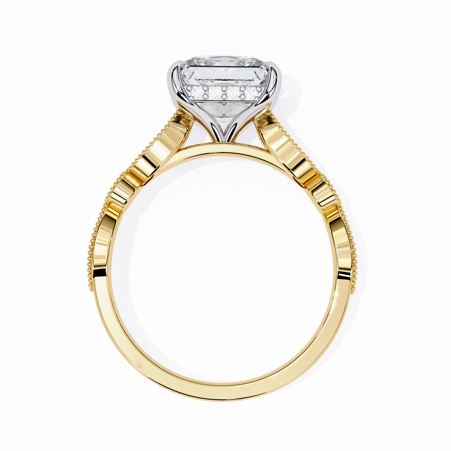 aurora princess cut lab grown diamond ring