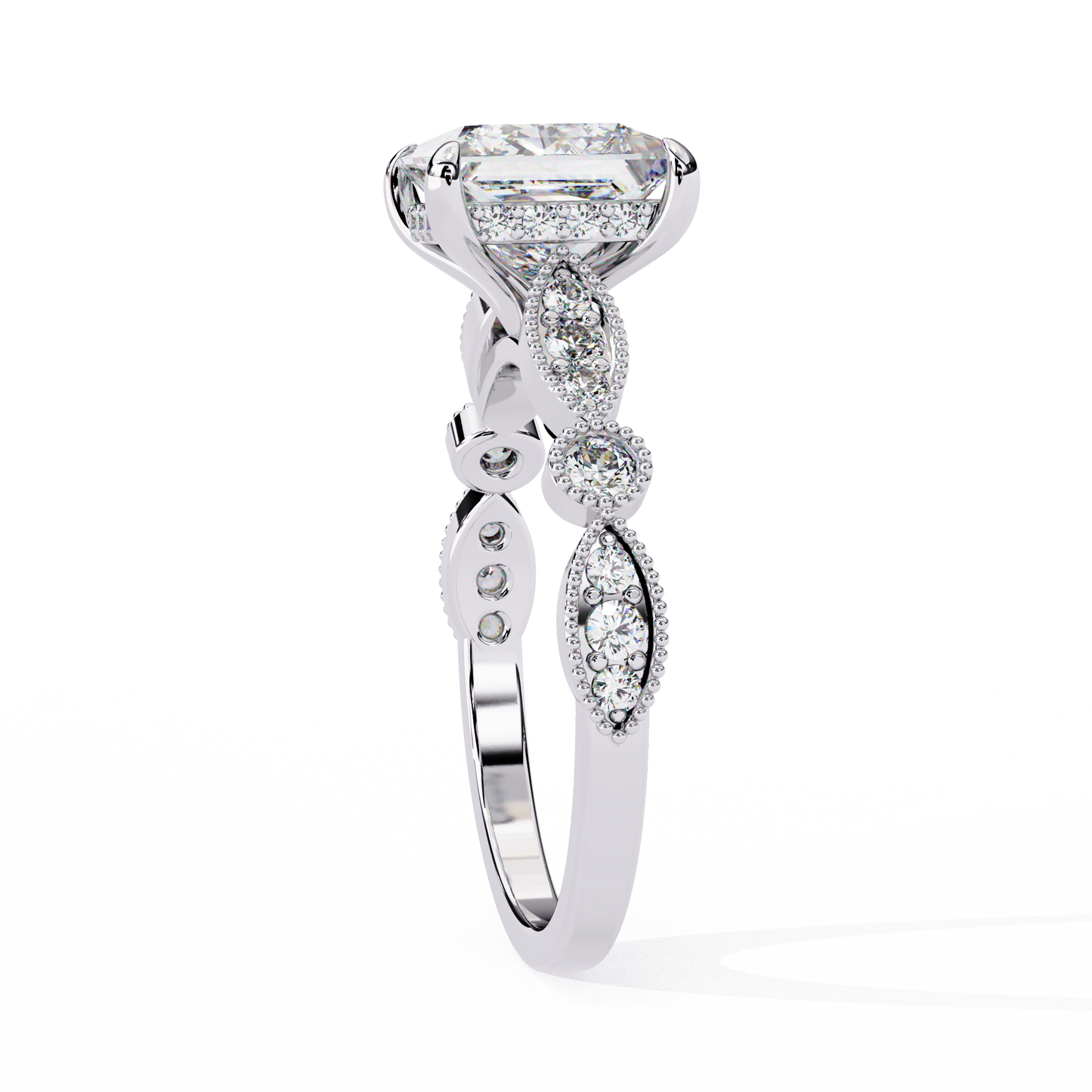 aurora princess cut lab grown diamond ring