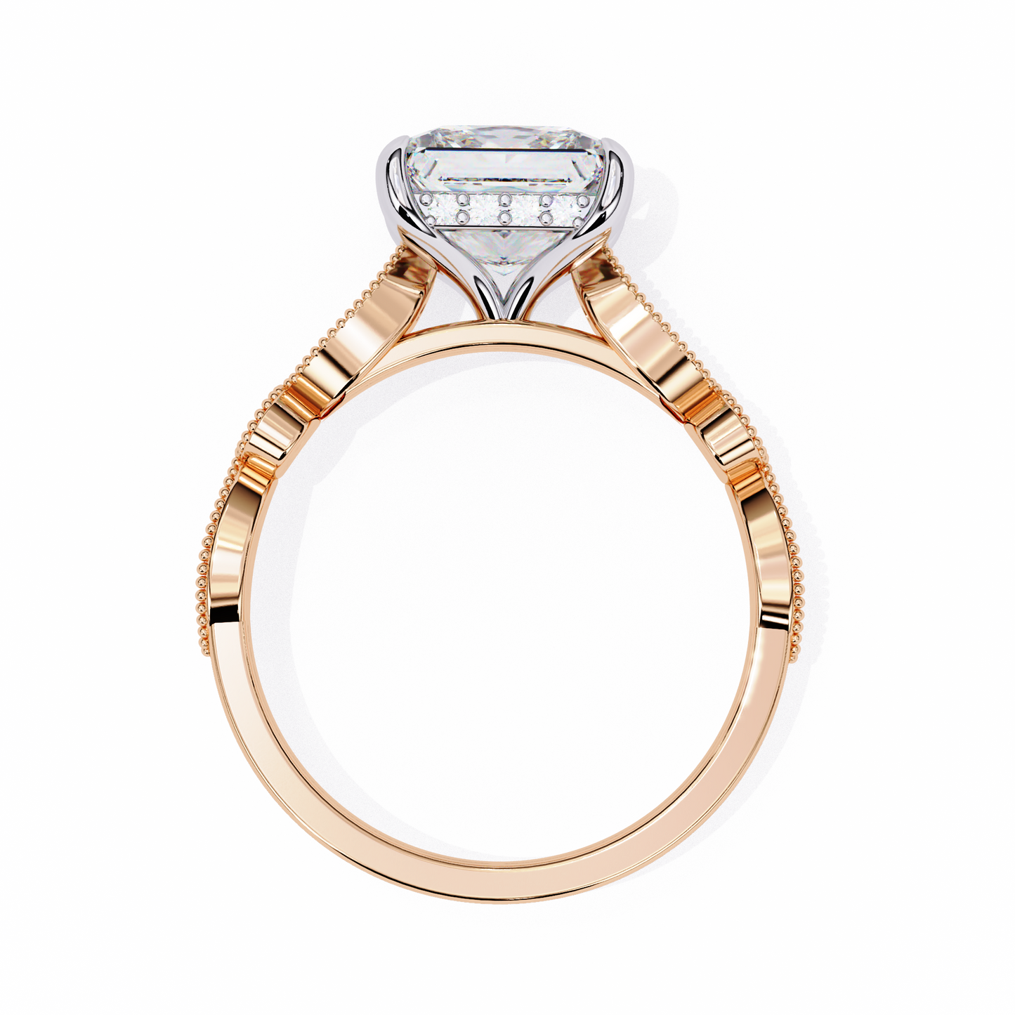 aurora princess cut lab grown diamond ring
