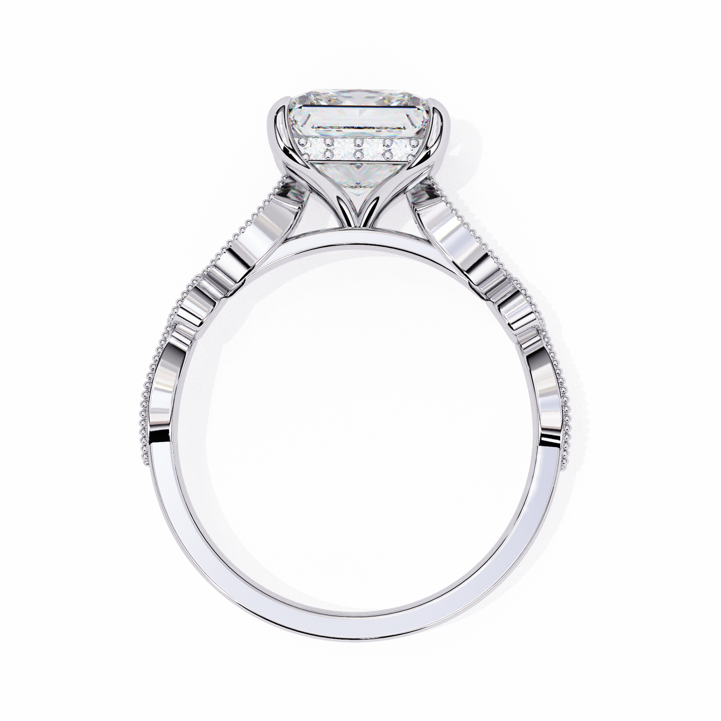 aurora princess cut lab grown diamond ring