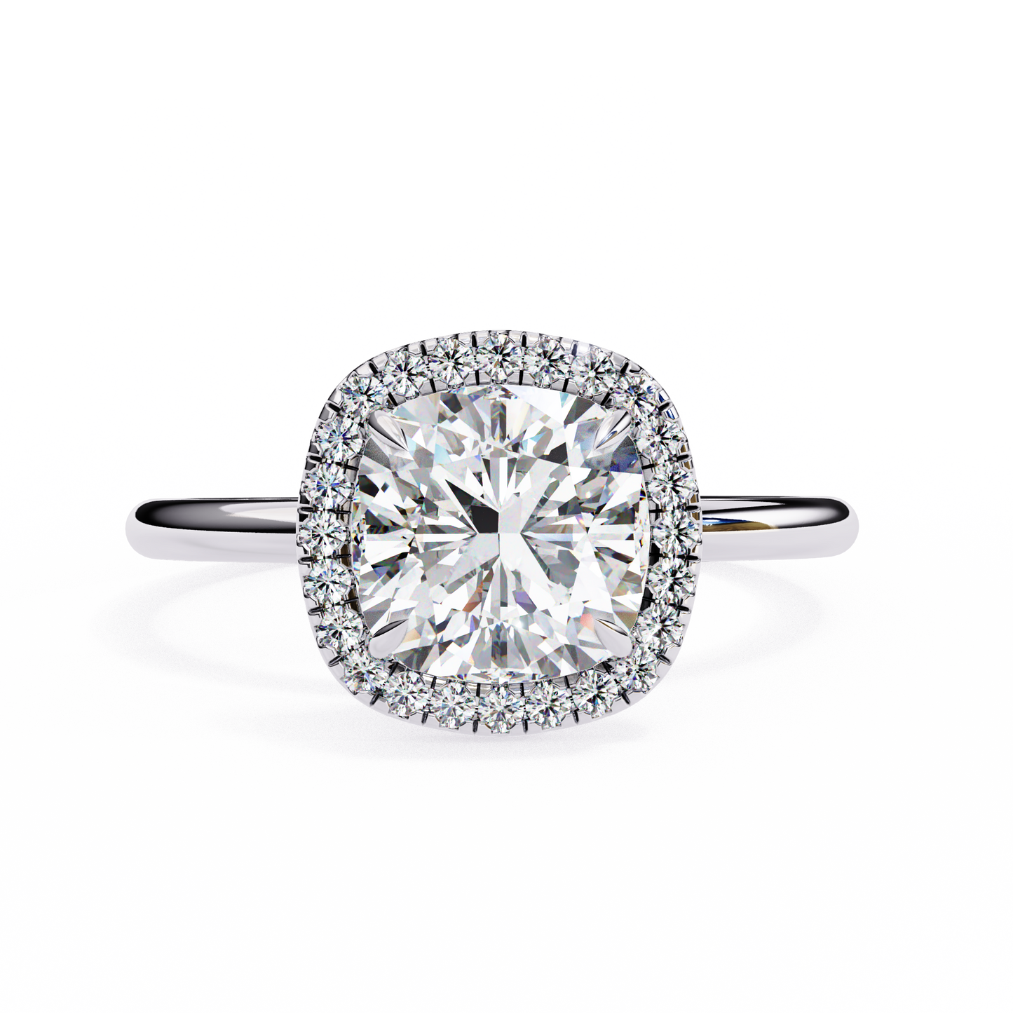 tiara spark cushion lab grown diamond ring