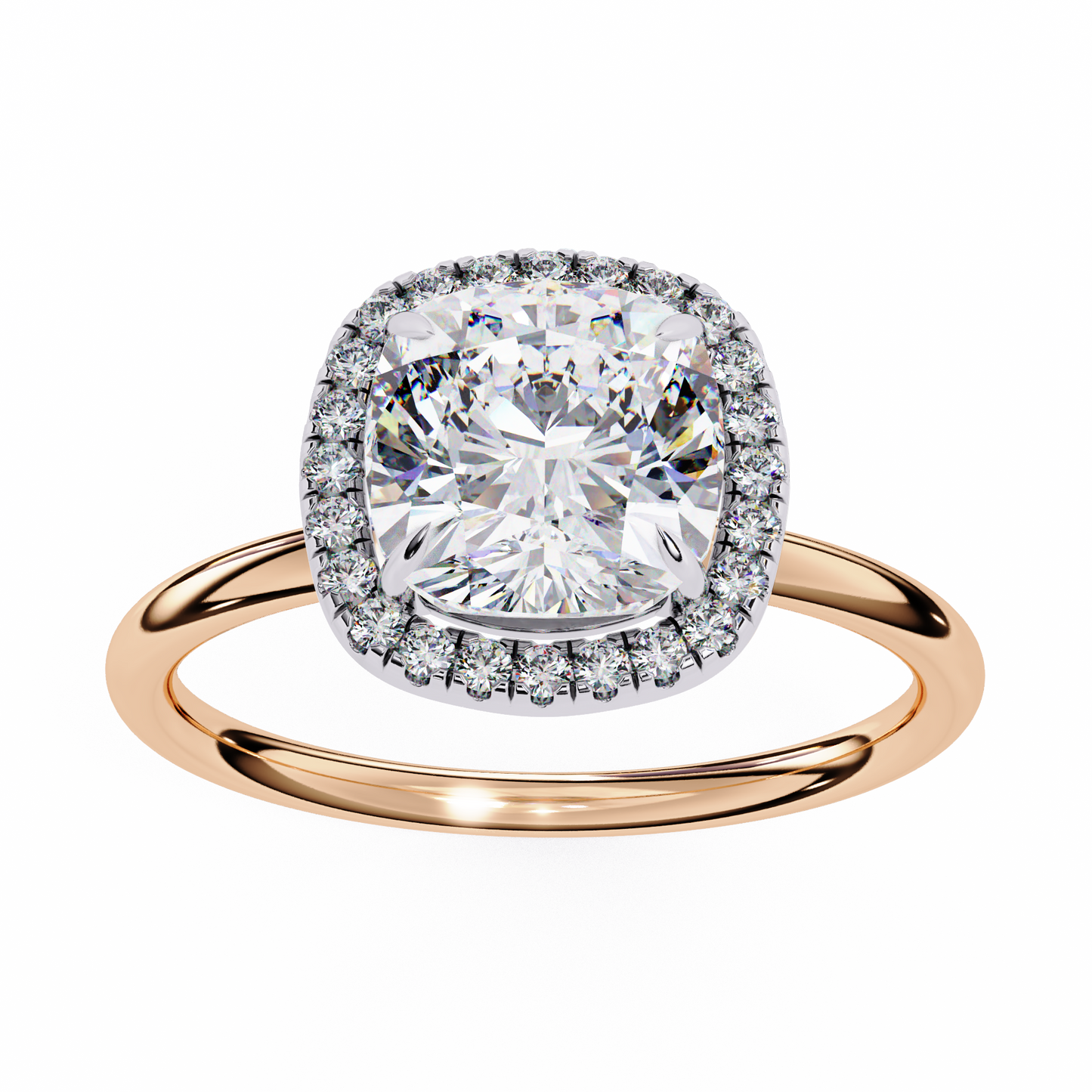 tiara spark cushion lab grown diamond ring