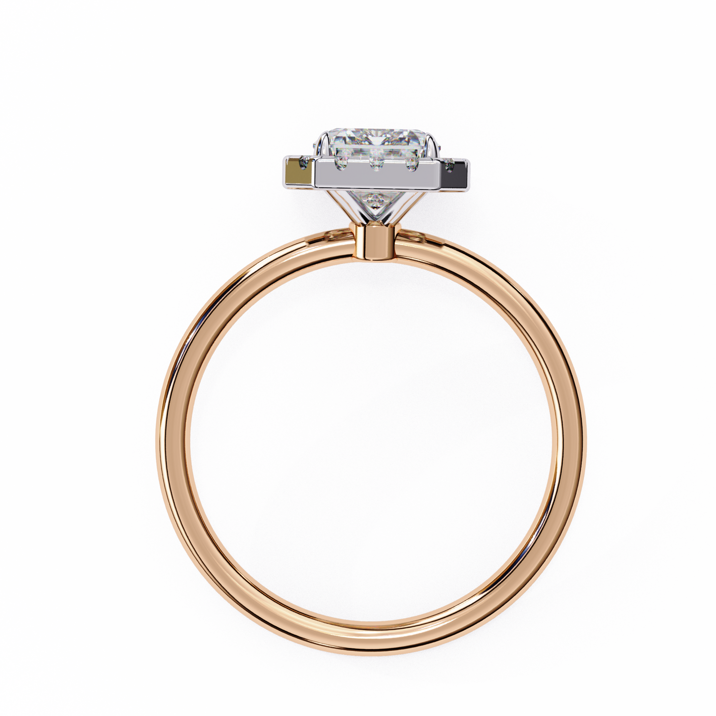 radiance radiant cut lab grown diamond halo ring