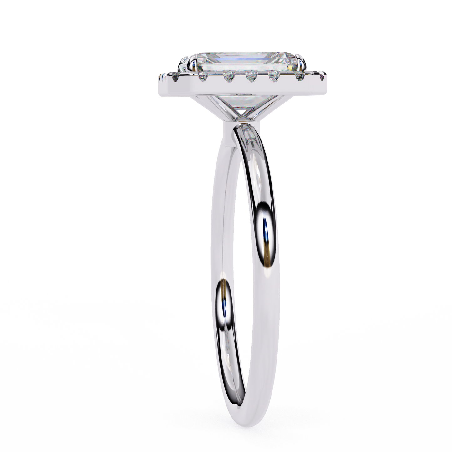 radiance radiant cut lab grown diamond halo ring