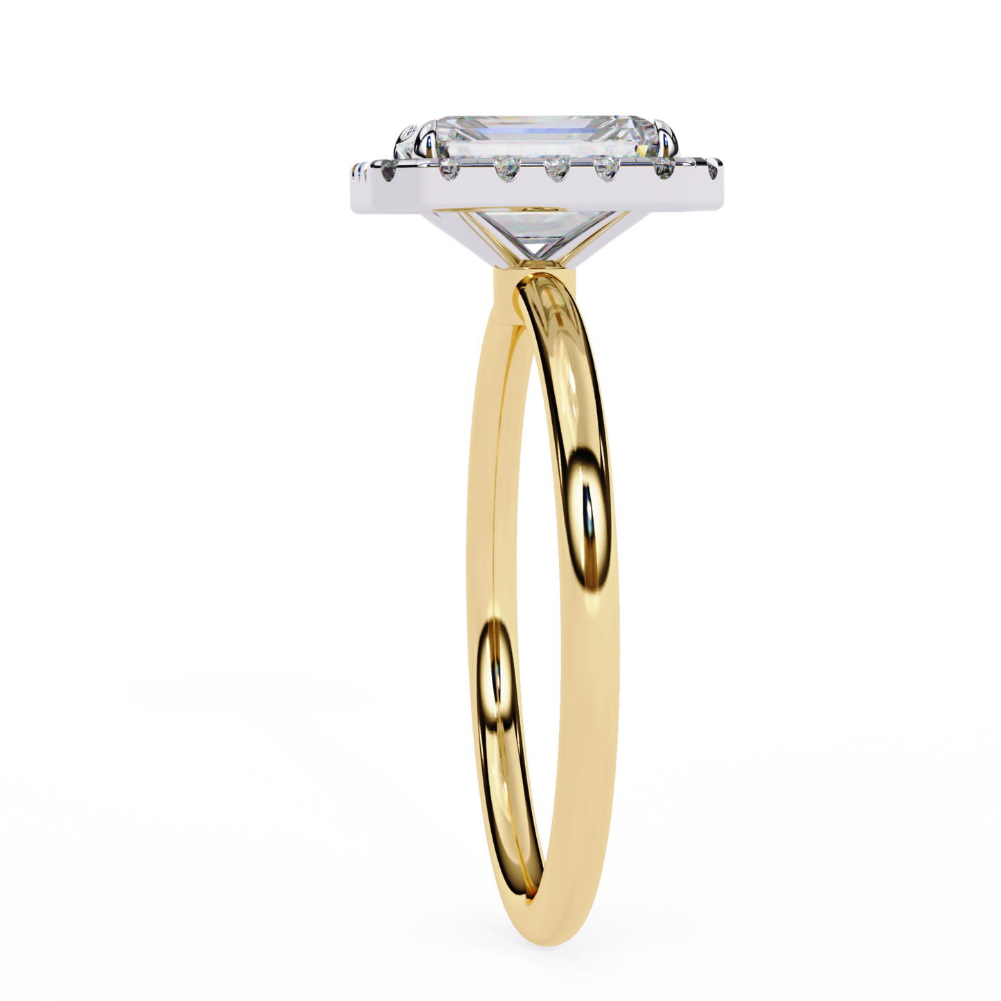 radiance radiant cut lab grown diamond halo ring