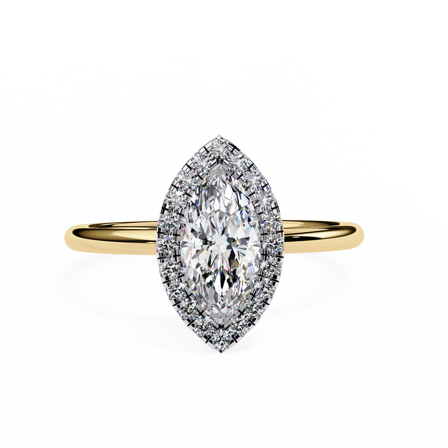 lumina marquise lab grown diamond halo ring