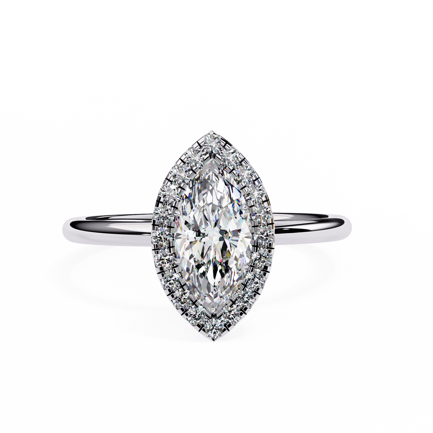 lumina marquise lab grown diamond halo ring