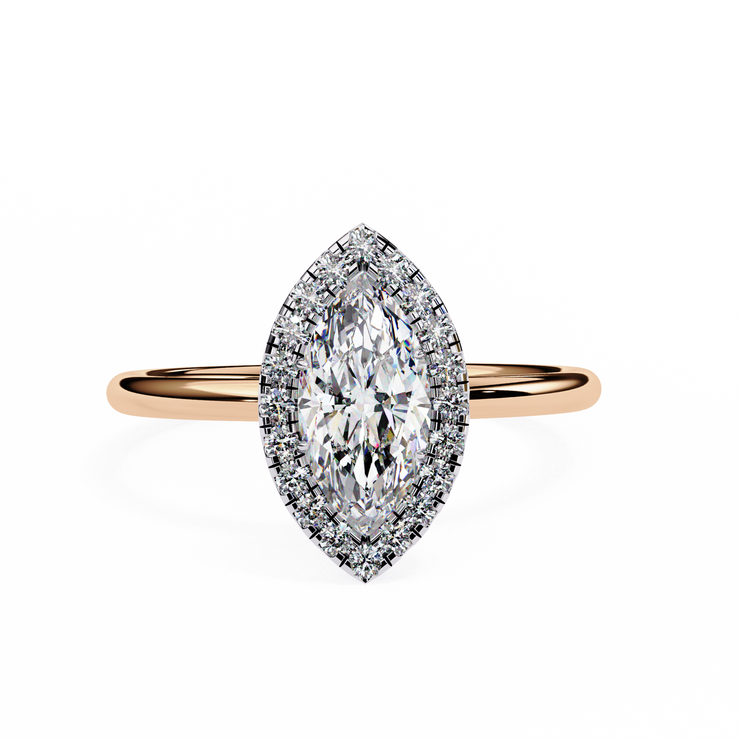 lumina marquise lab grown diamond halo ring