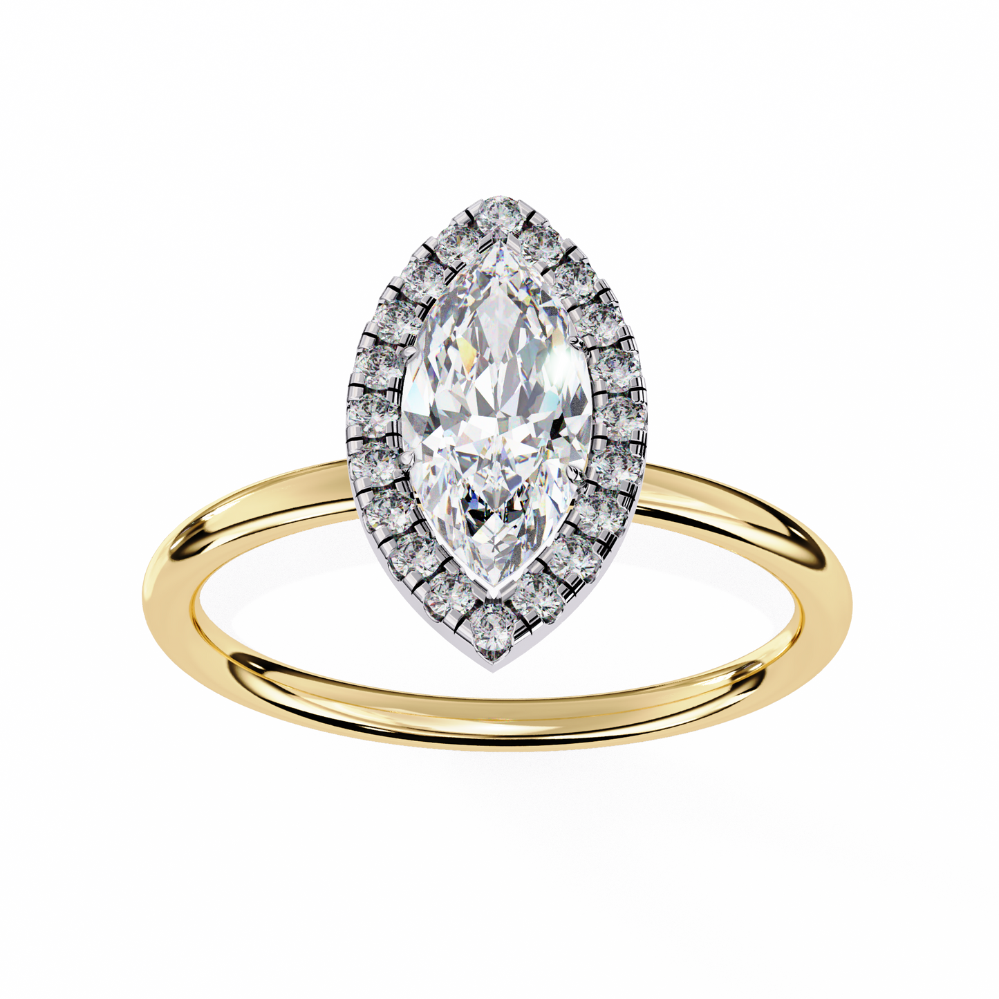 lumina marquise lab grown diamond halo ring