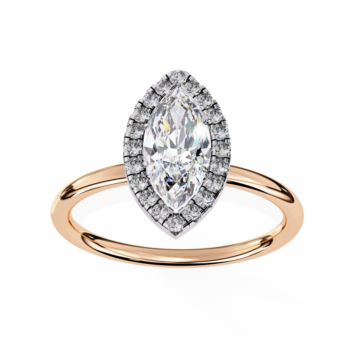 lumina marquise lab grown diamond halo ring