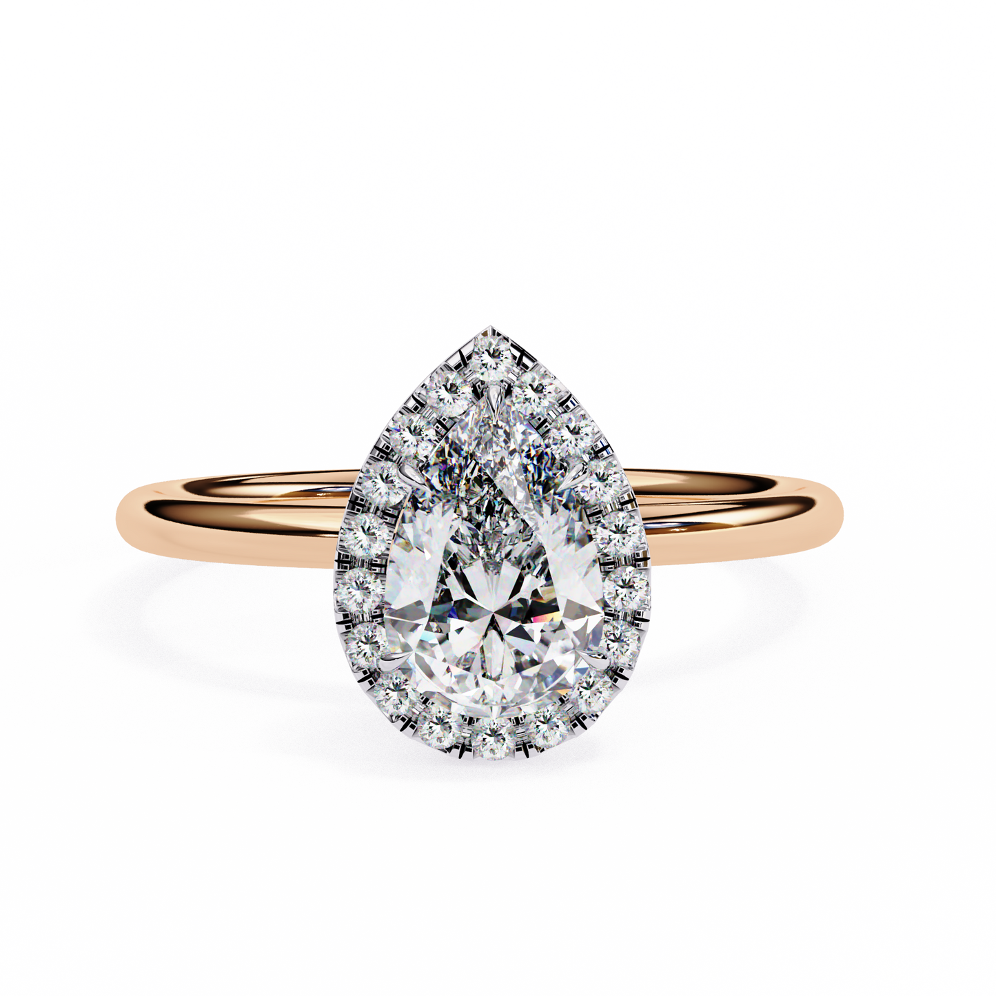 auralia pear lab grown diamond ring