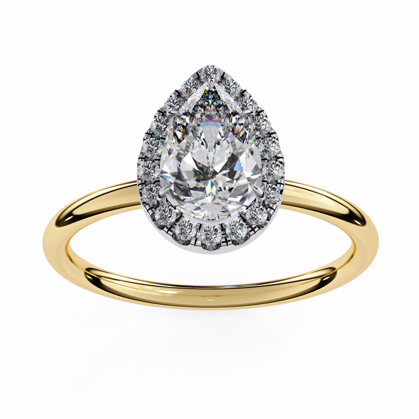 auralia pear lab grown diamond ring