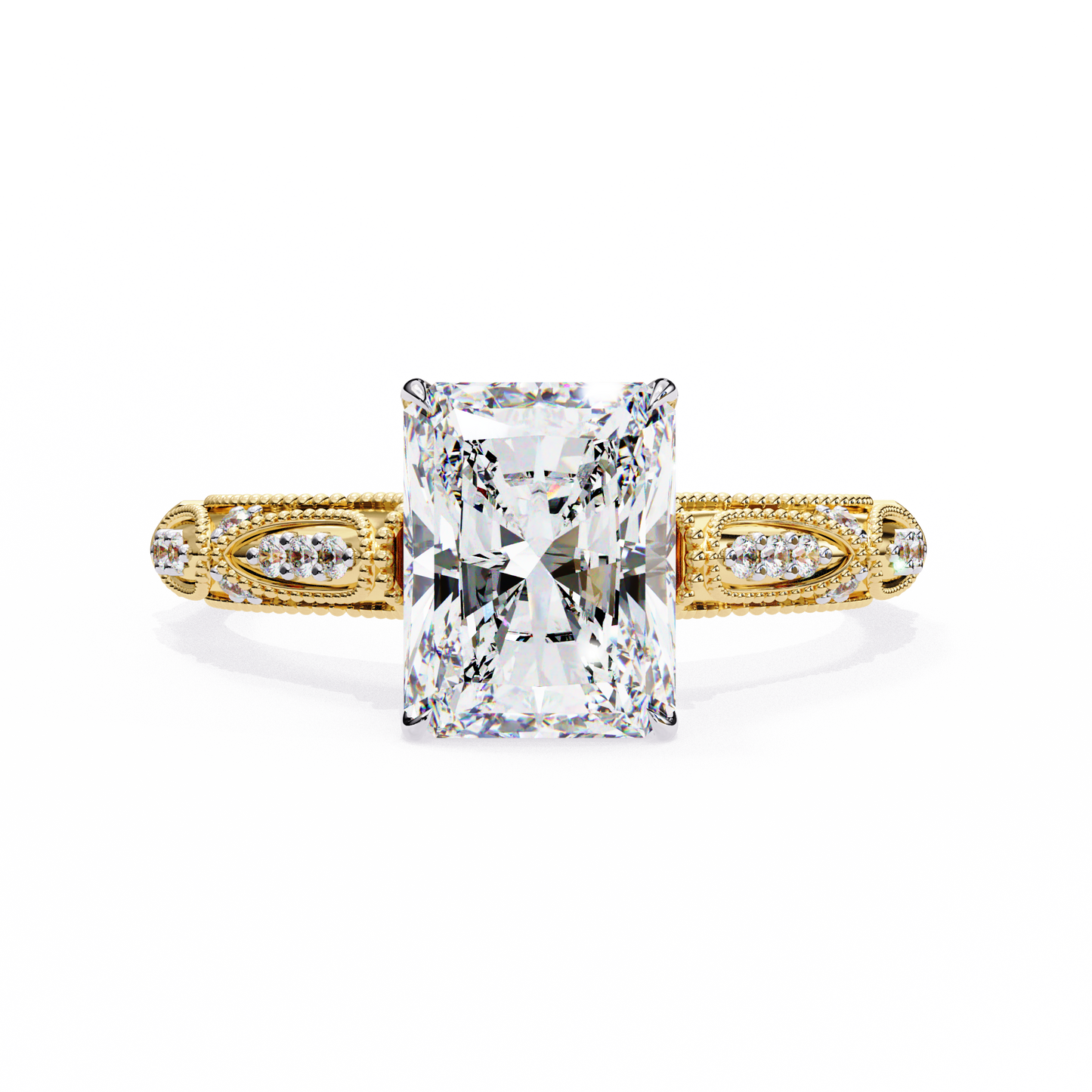 radiant spark lab grown diamond ring