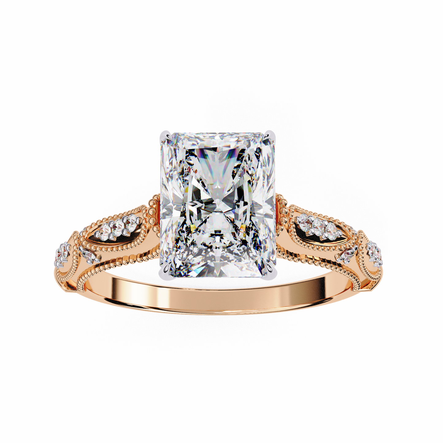 radiant spark lab grown diamond ring