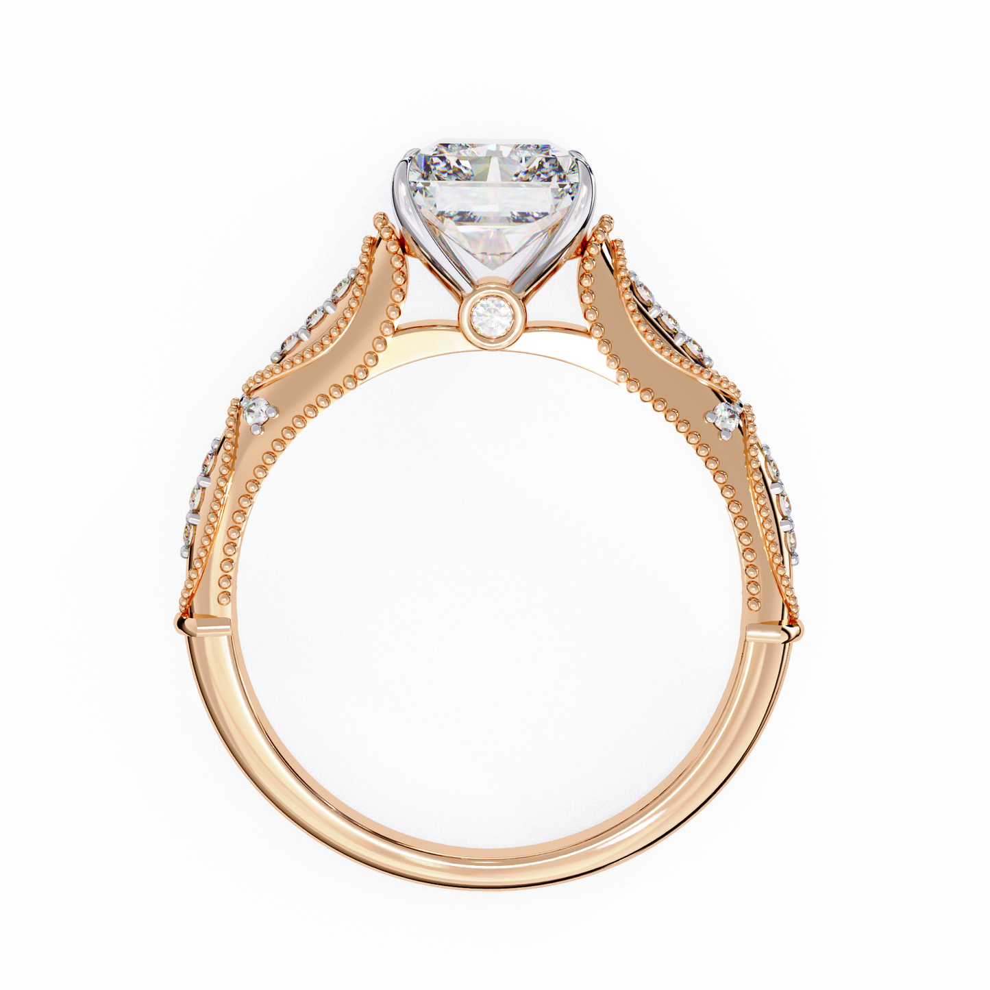 radiant spark lab grown diamond ring
