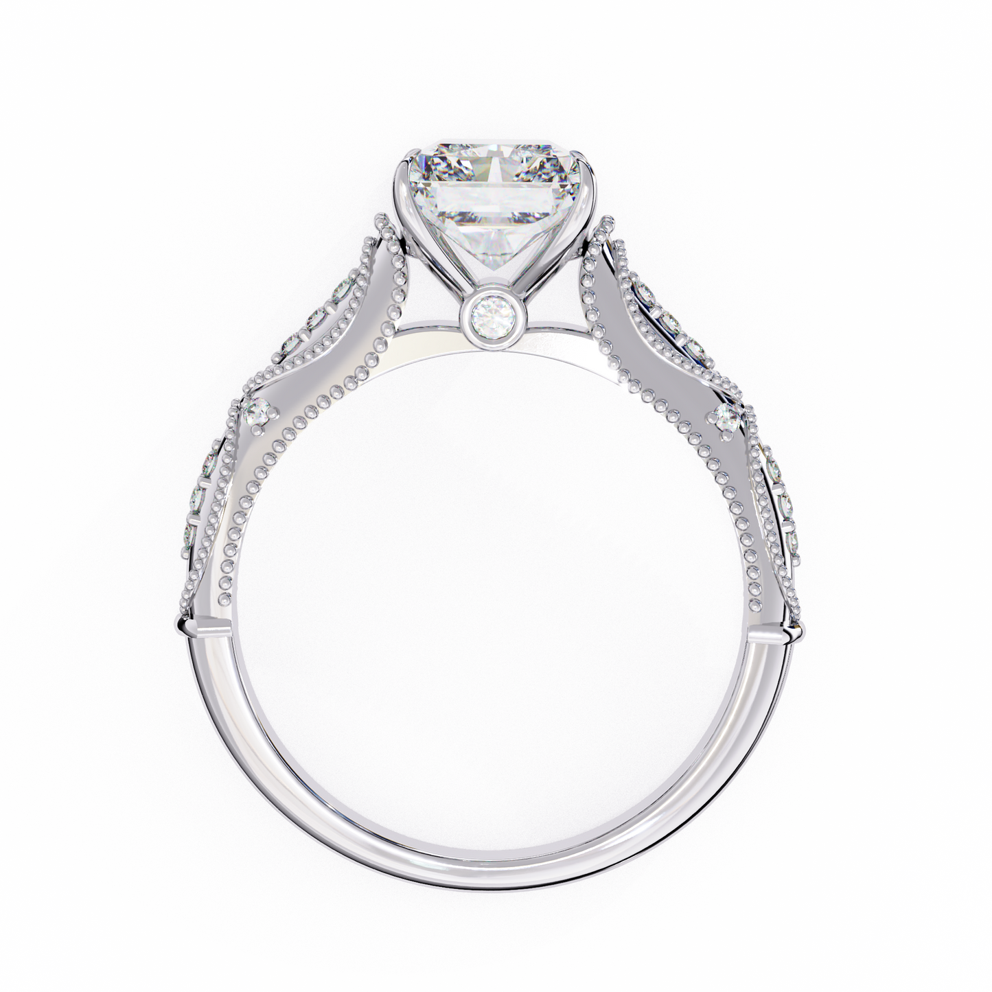 radiant spark lab grown diamond ring