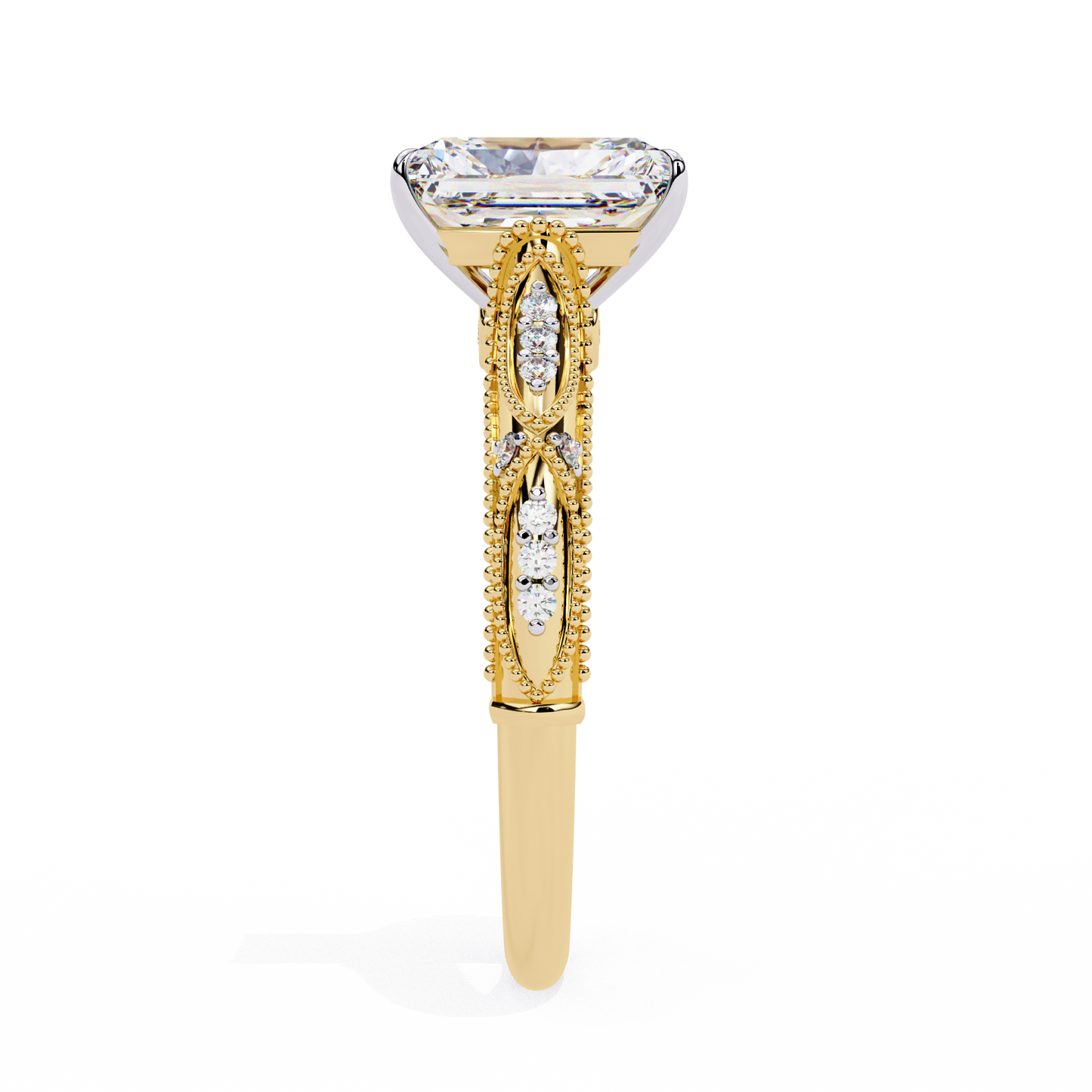 radiant spark lab grown diamond ring
