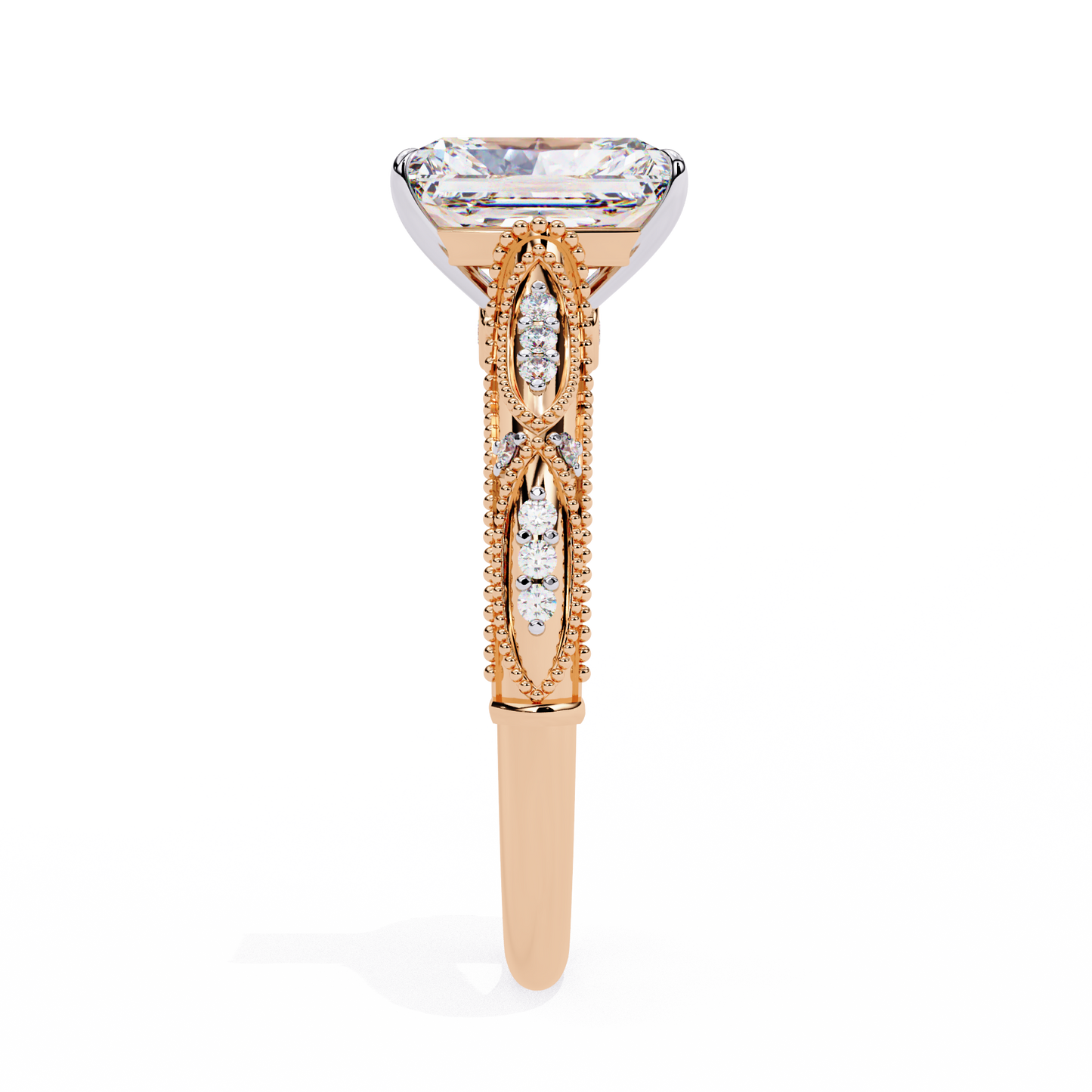 radiant spark lab grown diamond ring