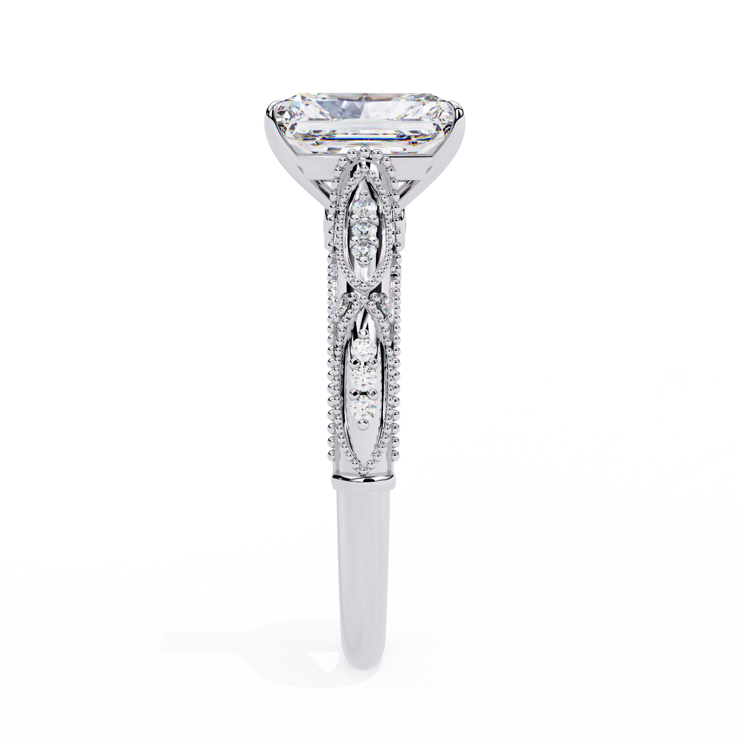 radiant spark lab grown diamond ring