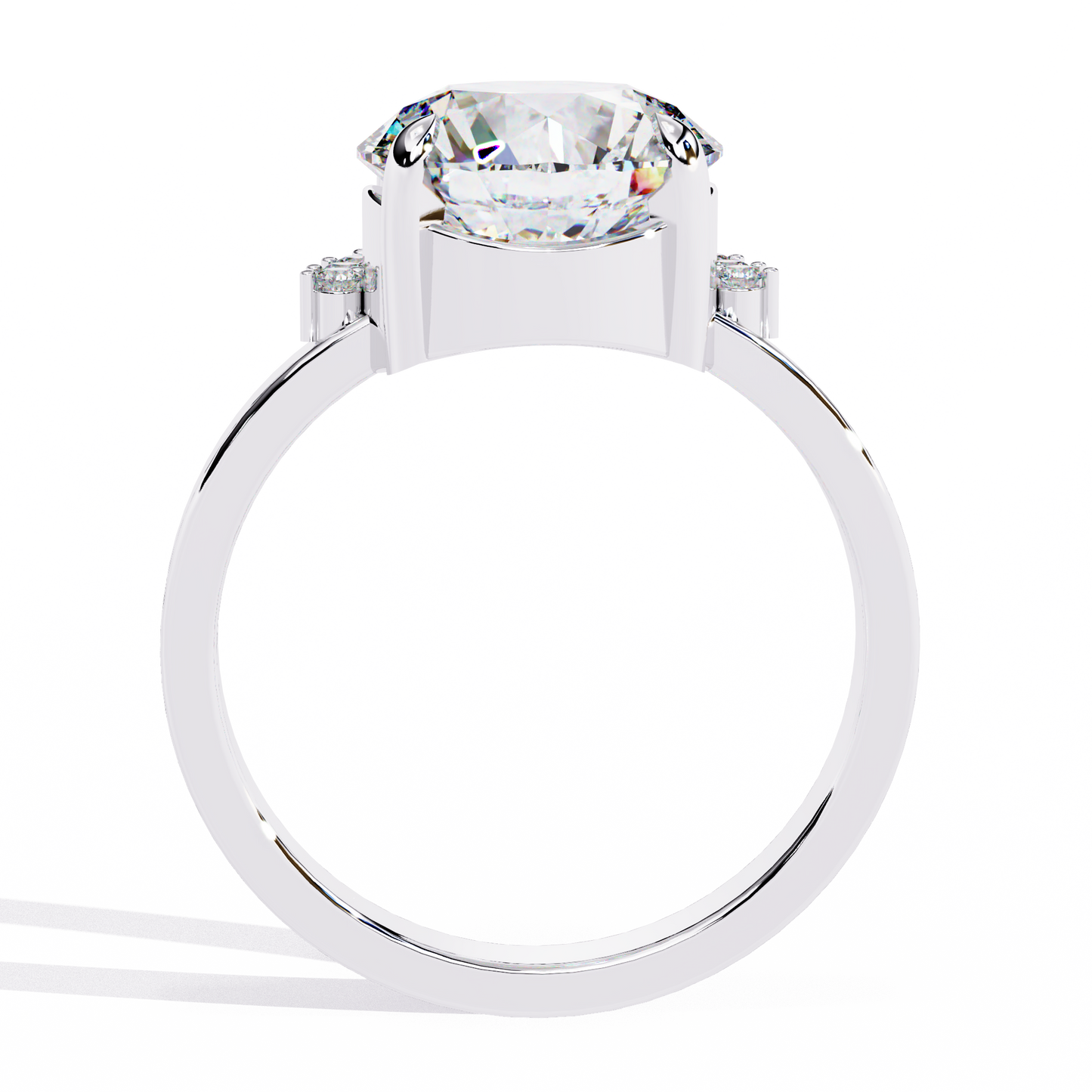 aurora crown lab grown diamond ring