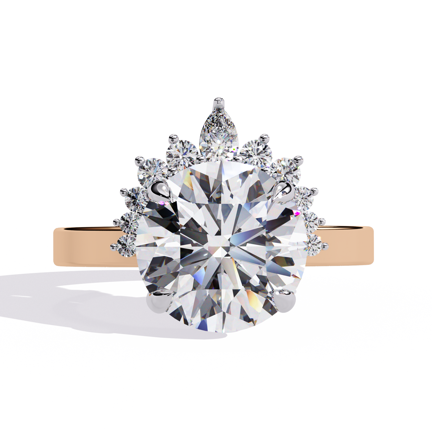 aurora crown lab grown diamond ring