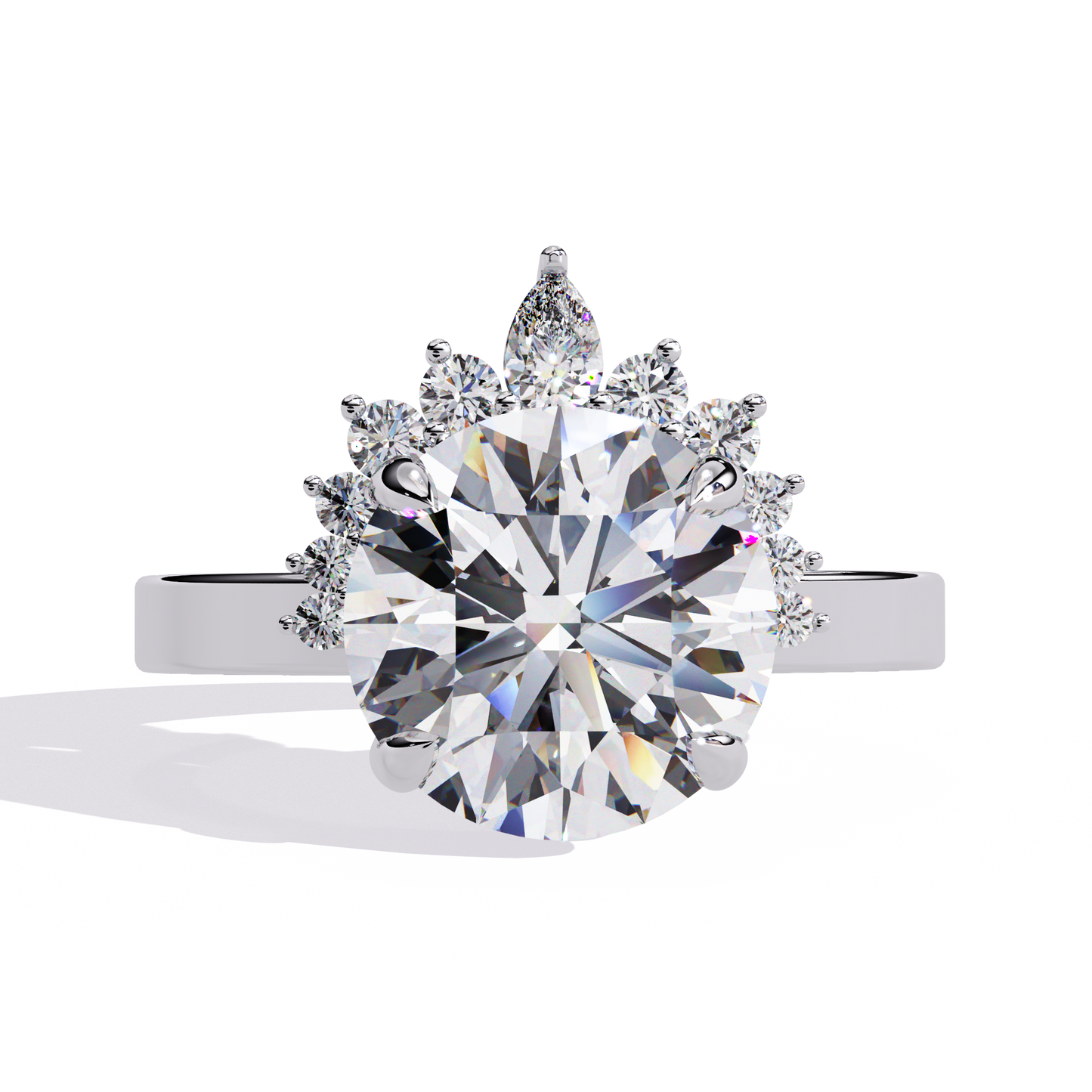 aurora crown lab grown diamond ring