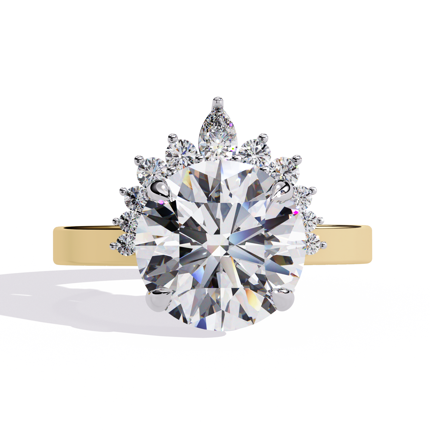 aurora crown lab grown diamond ring