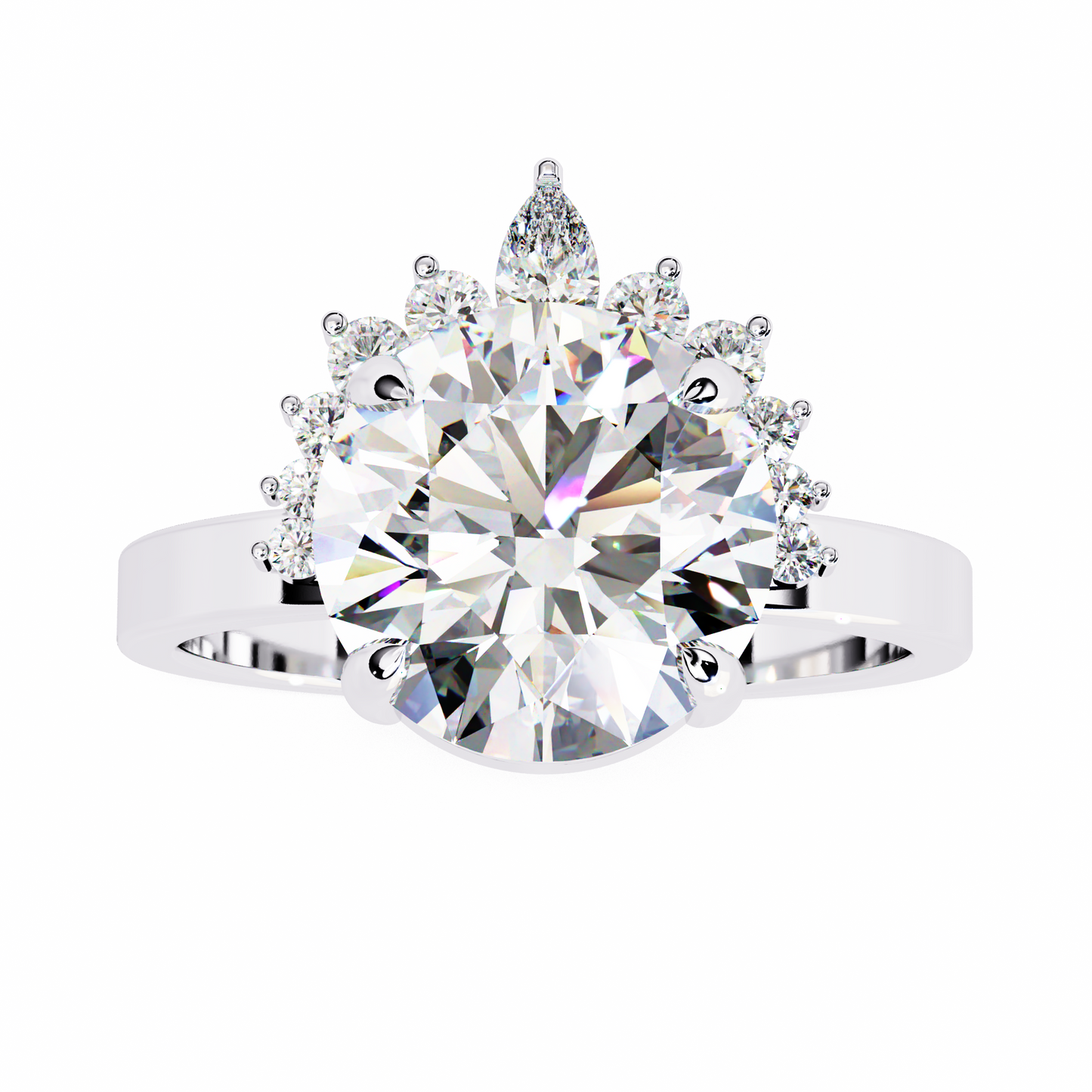 aurora crown lab grown diamond ring