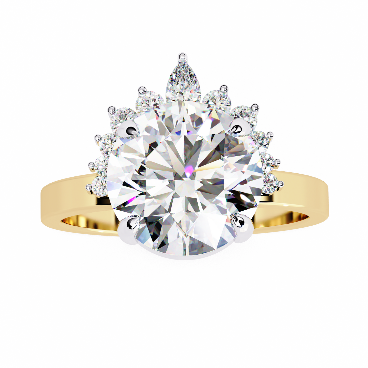 aurora crown lab grown diamond ring
