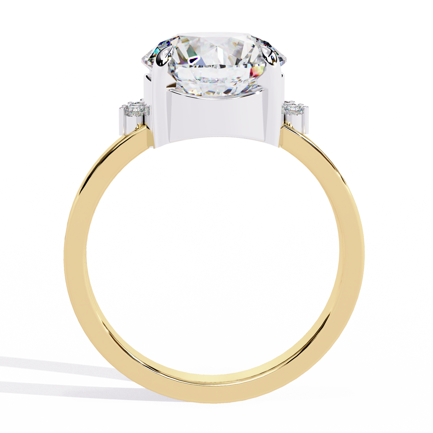 aurora crown lab grown diamond ring