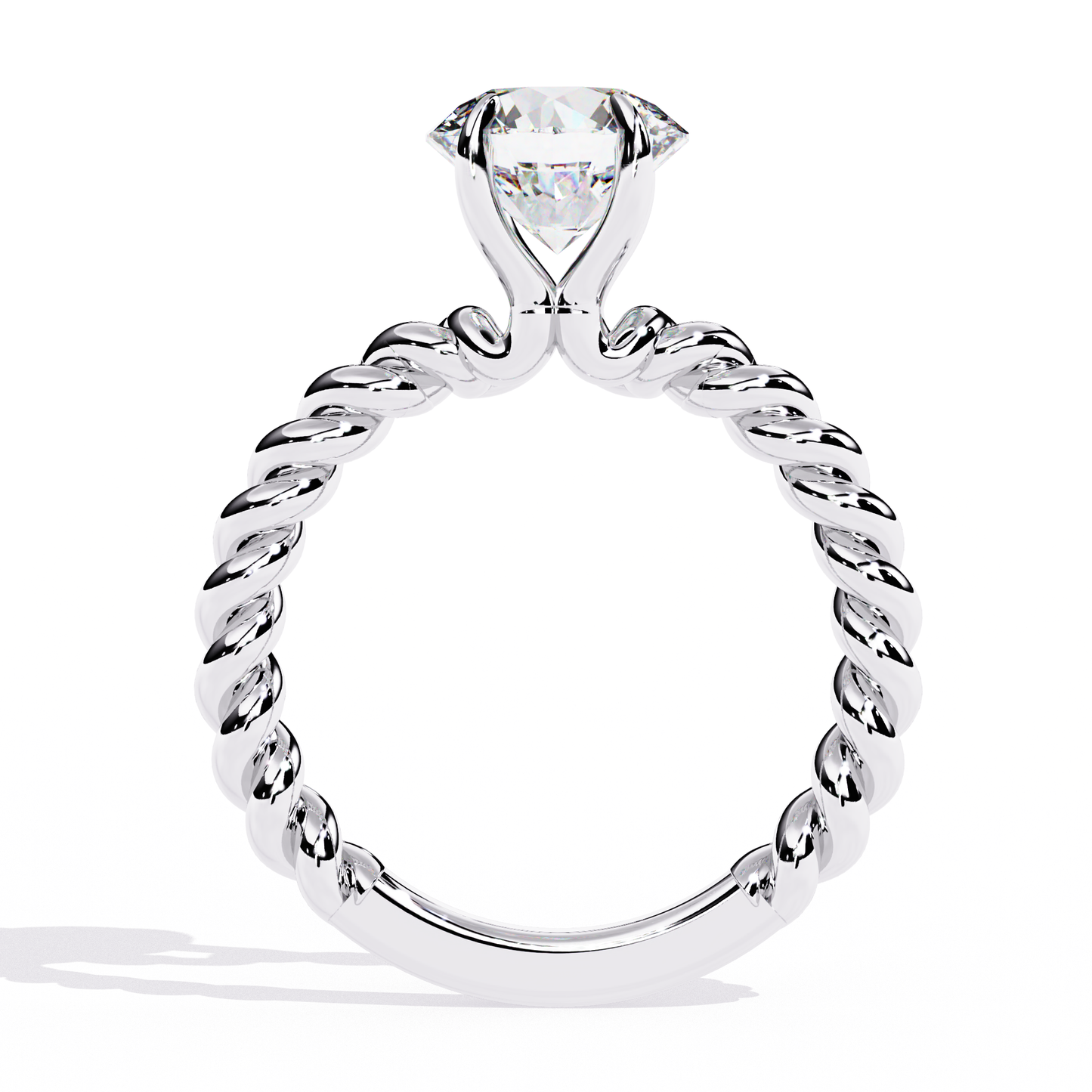 twist solitaire lab grown diamond ring