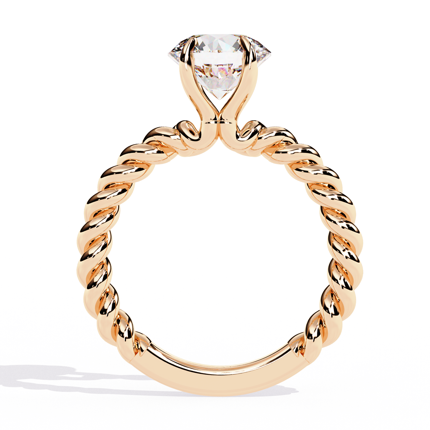 twist solitaire lab grown diamond ring