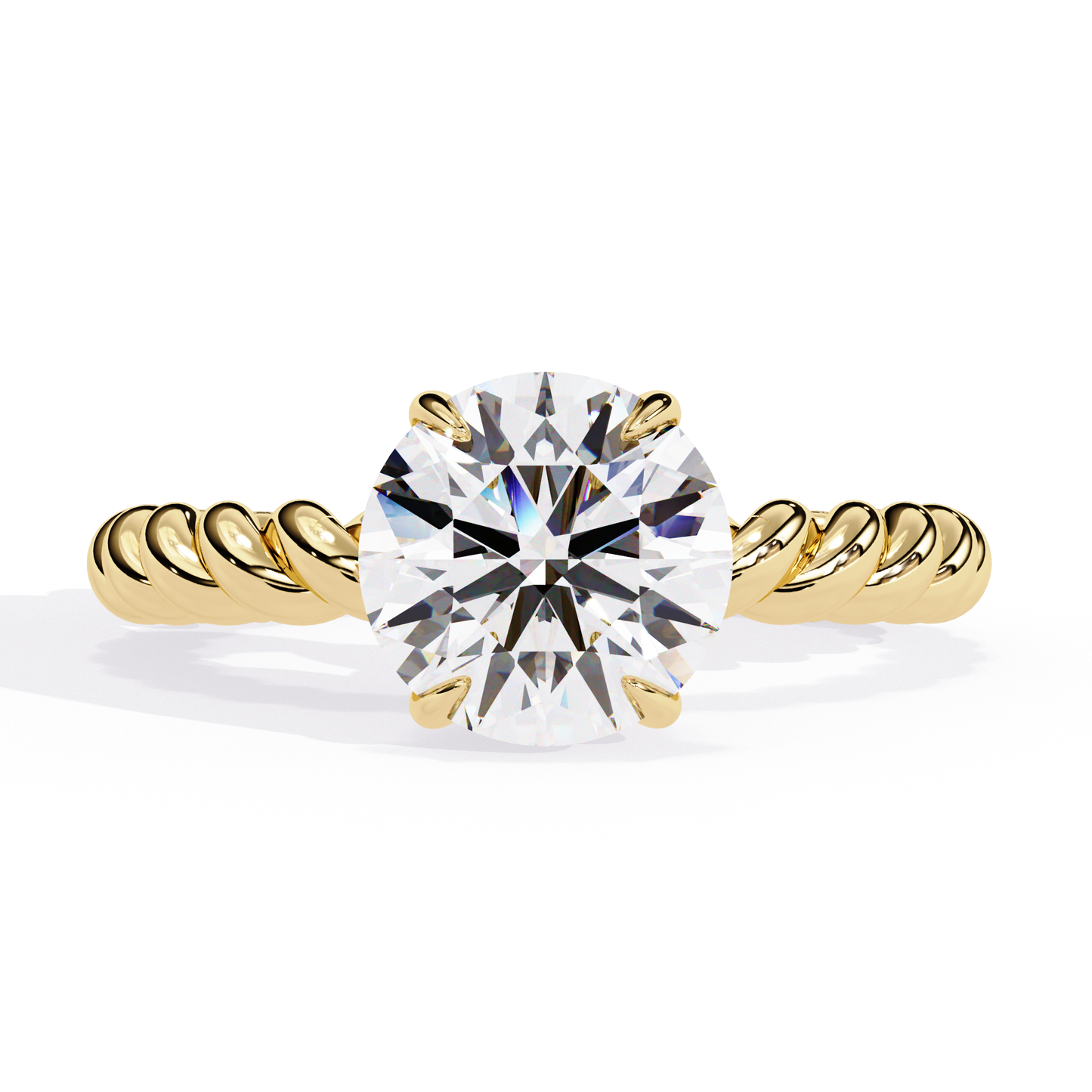 twist solitaire lab grown diamond ring