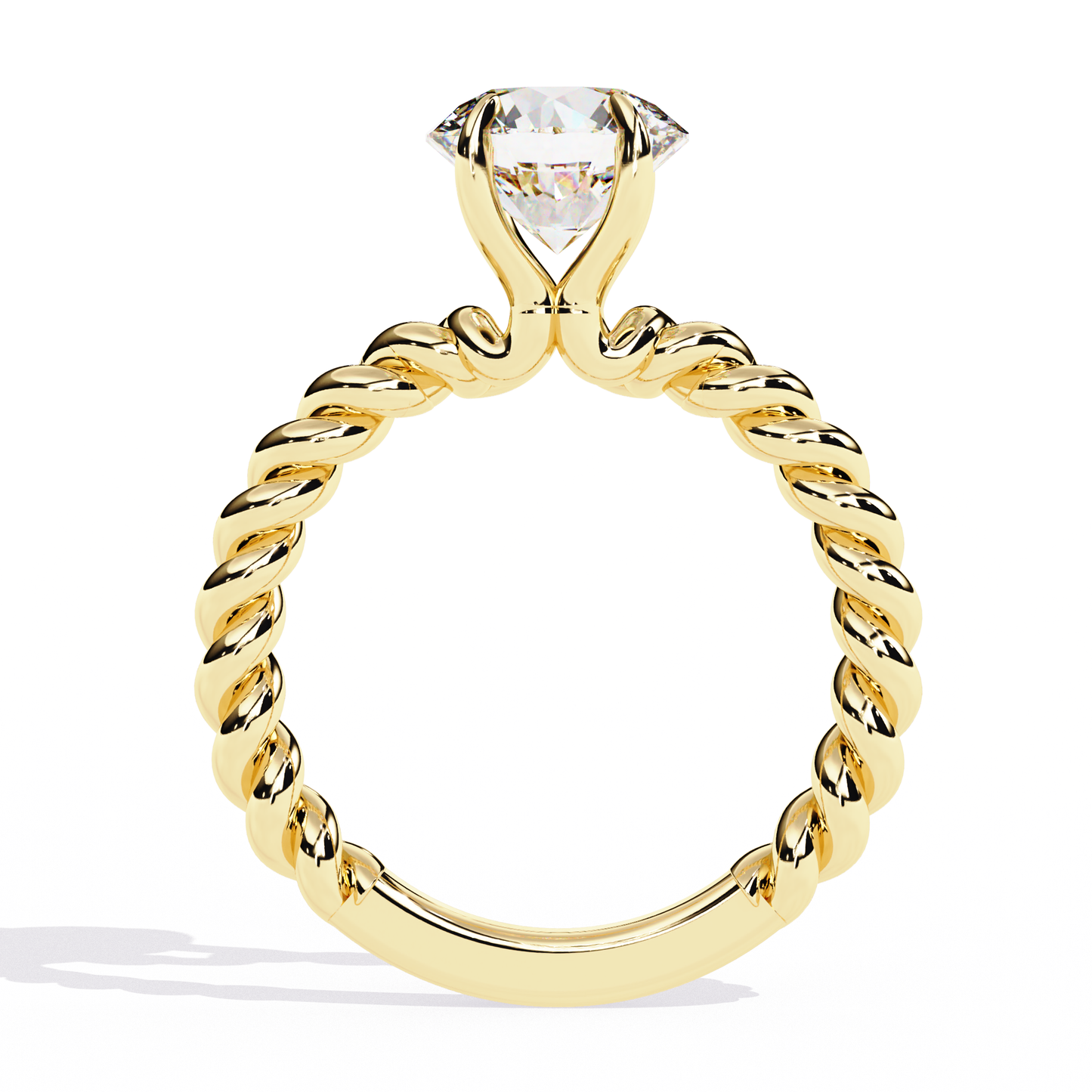 twist solitaire lab grown diamond ring