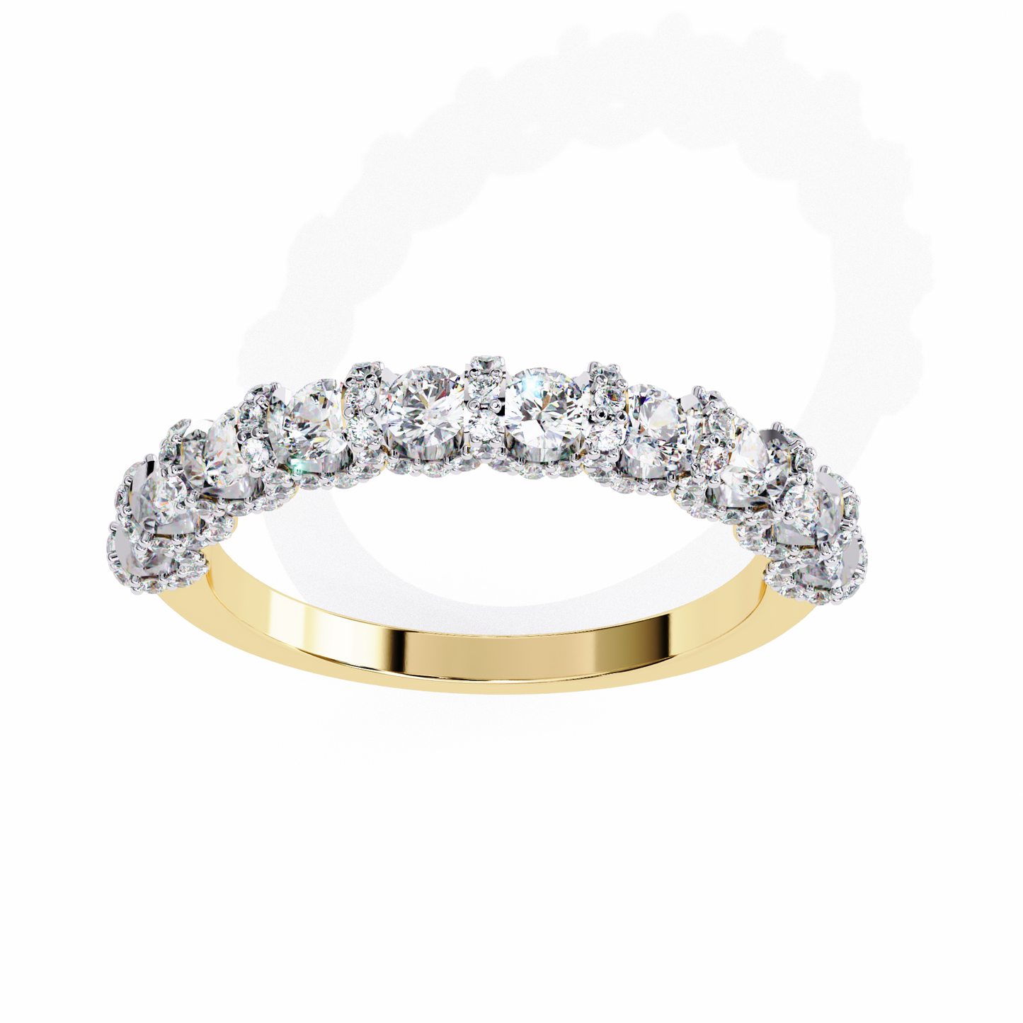 pure radiance shared prong lab diamond band