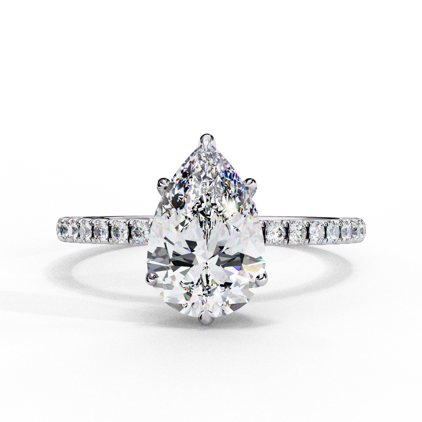 radiant pear classic lab grown diamond solitaire ring